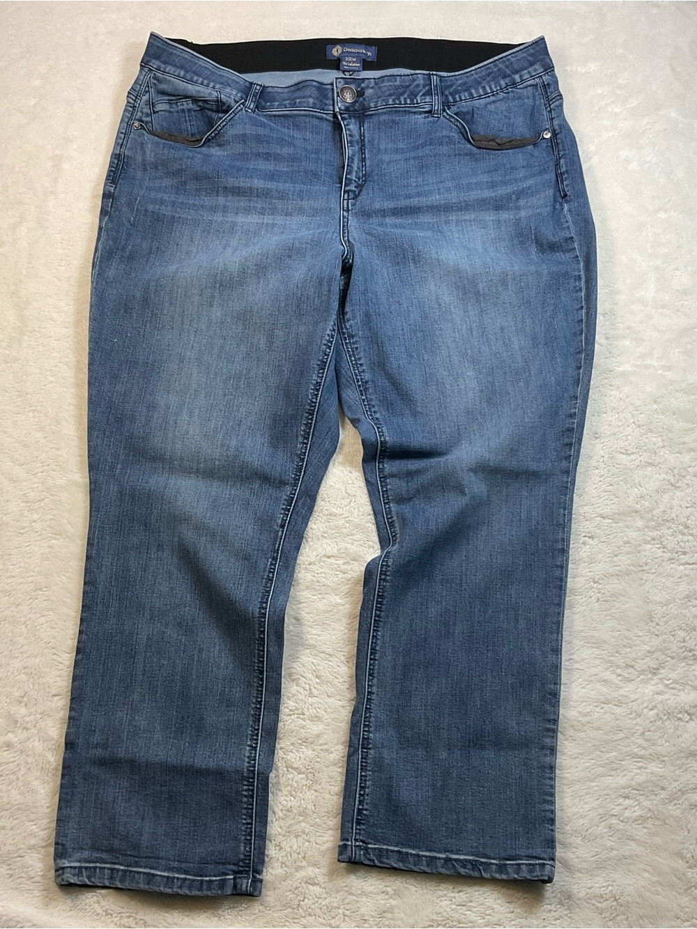 Democracy Ab Solution Jeans Women 22W Straight Leg Blue Stretch Tummy Control